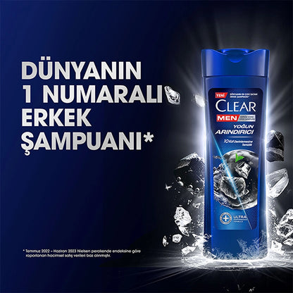 Clear Men Effective Anti-Dandruff Shampoo with Intensive Purifying Charcoal 350 ml