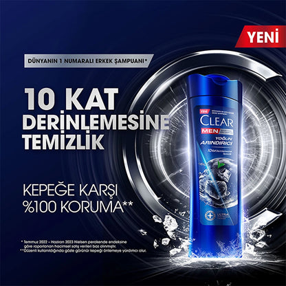 Clear Men Effective Anti-Dandruff Shampoo with Intensive Purifying Charcoal 350 ml