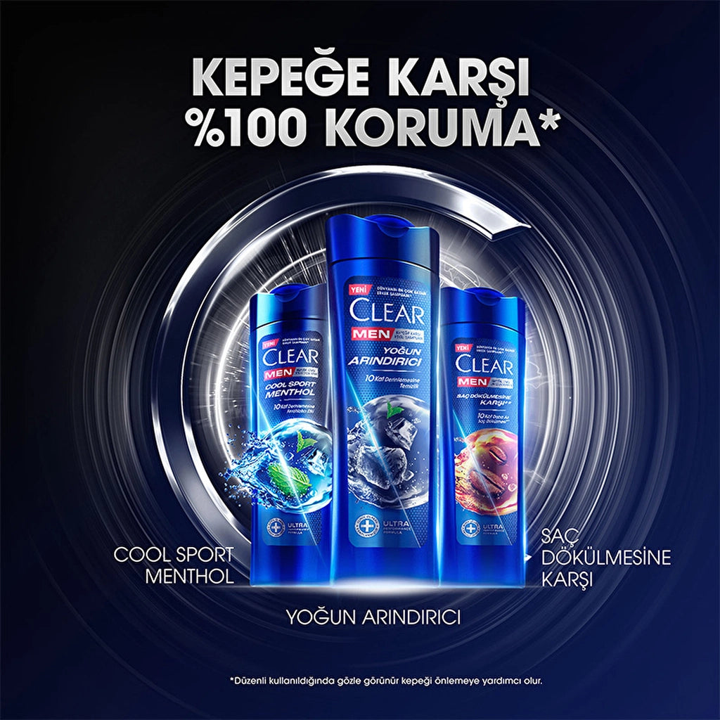 Clear Men Effective Anti-Dandruff Shampoo with Intensive Purifying Charcoal 350 ml