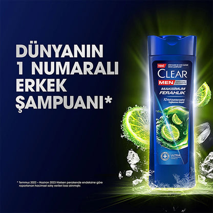 Clear Men Anti-Dandruff Shampoo Maximum Freshness with Lemon Extract for Oily Scalp 350 ml