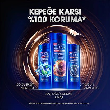 Clear Men Effective Shampoo Against Dandruff Coffee Bean Extract Against Hair Loss 350 ml