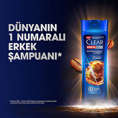 Clear Men Effective Shampoo Against Dandruff Coffee Bean Extract Against Hair Loss 350 ml
