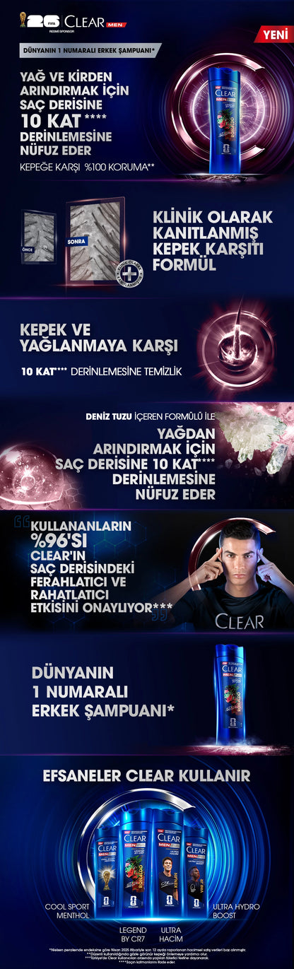 Clear Men Effective Shampoo Against Dandruff Legend By CR7 Cristiano Ronaldo 350 ml
