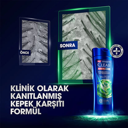 Clear Men Effective Shampoo Against Dandruff Daily Purification and Refreshment Cedar Tree and Eucalyptus Extracts 350 ml