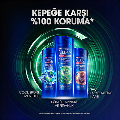 Clear Men Effective Shampoo Against Dandruff Daily Purification and Refreshment Cedar Tree and Eucalyptus Extracts 350 ml