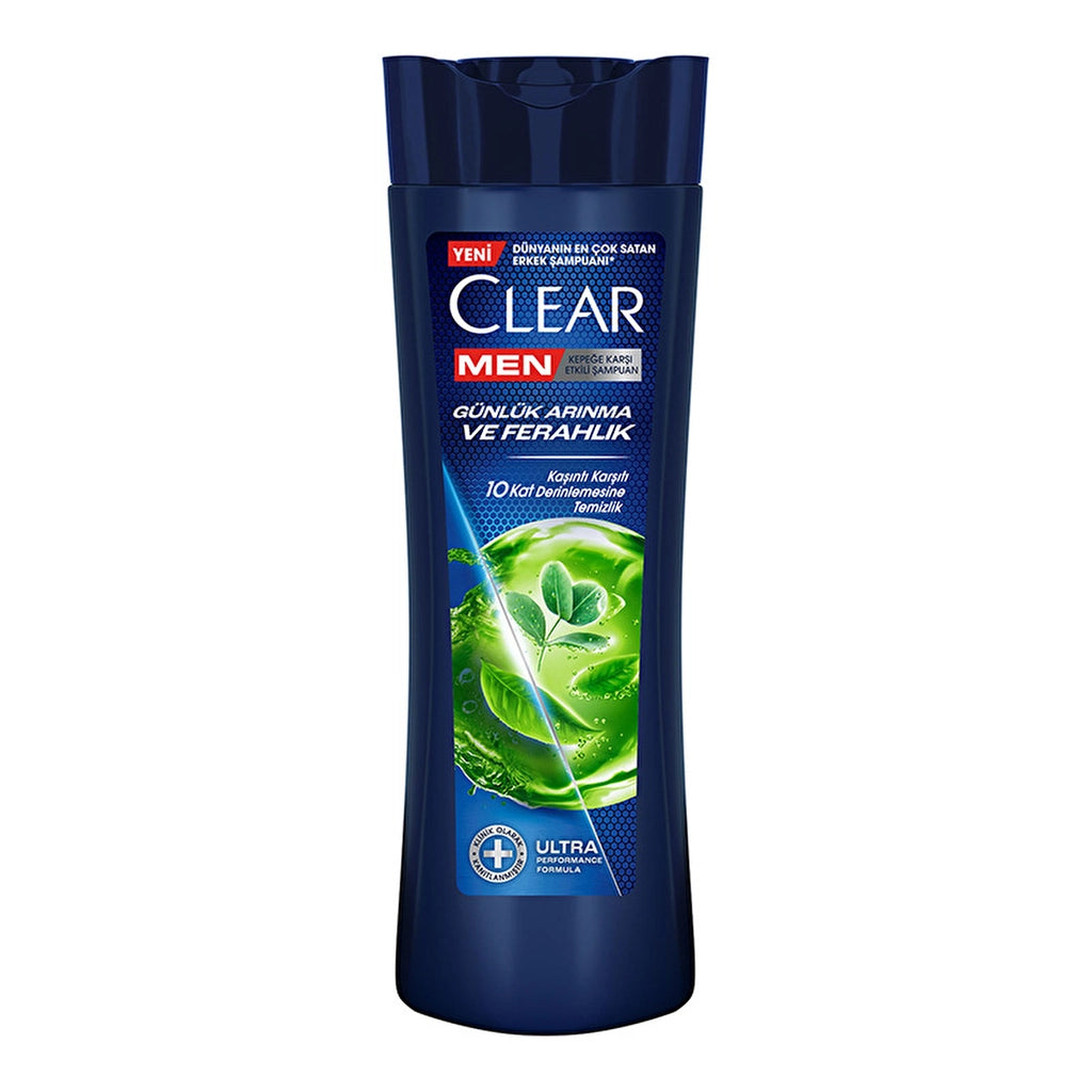 Clear Men Effective Shampoo Against Dandruff Daily Purification and Refreshment Cedar Tree and Eucalyptus Extracts 350 ml