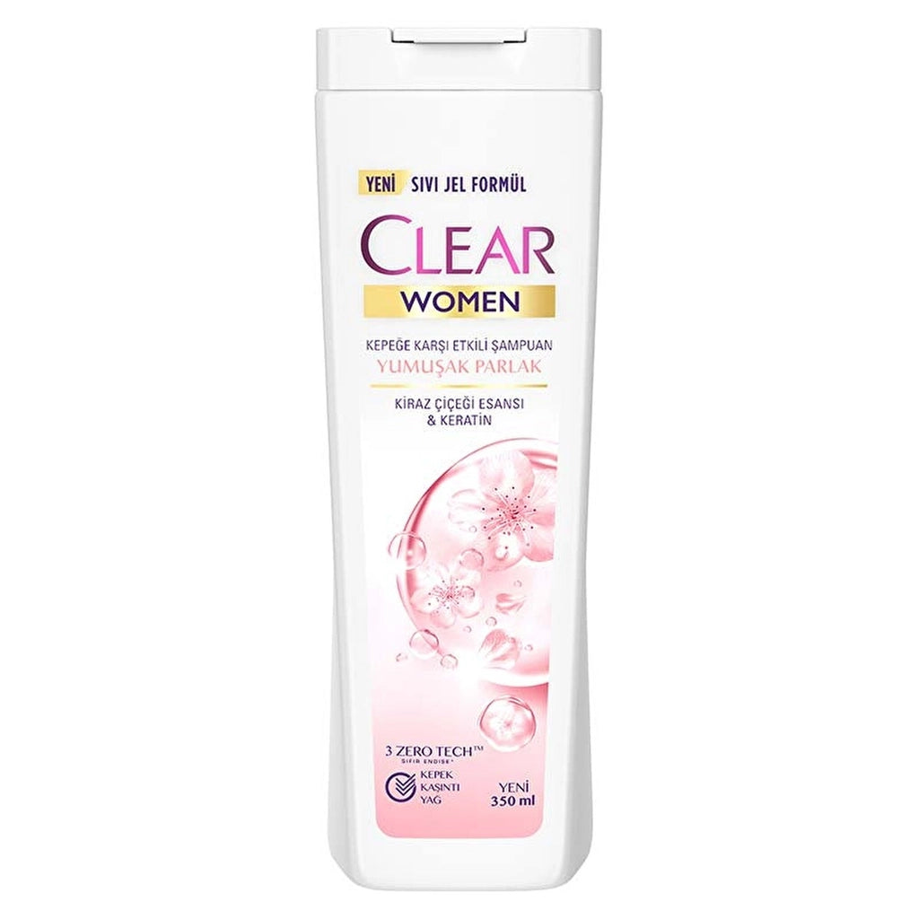 Clear Women Anti-Dandruff Shampoo Soft Shiny Cherry Blossom Essence &amp; Keratin 350 ml