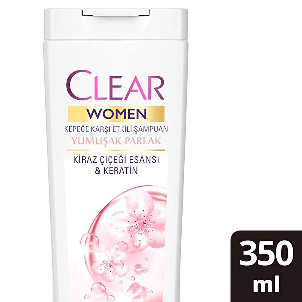 Clear Women Anti-Dandruff Shampoo Soft Shiny Cherry Blossom Essence &amp; Keratin 350 ml