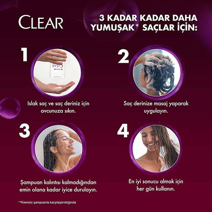 Clear Women Anti-Dandruff Shampoo Soft Shiny Cherry Blossom Essence &amp; Keratin 350 ml