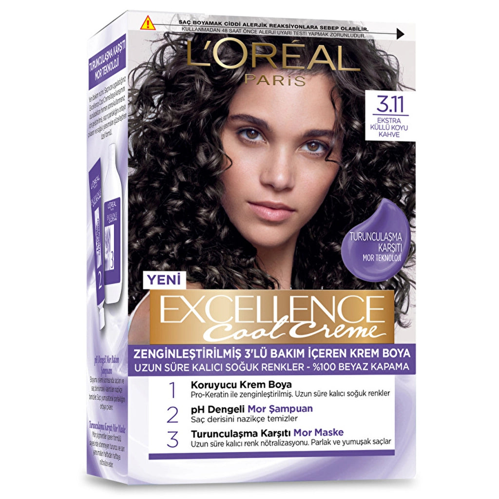 Loreal Paris Excellence Cool Creme Hair Dye 4.11 Extra Ashy Brown