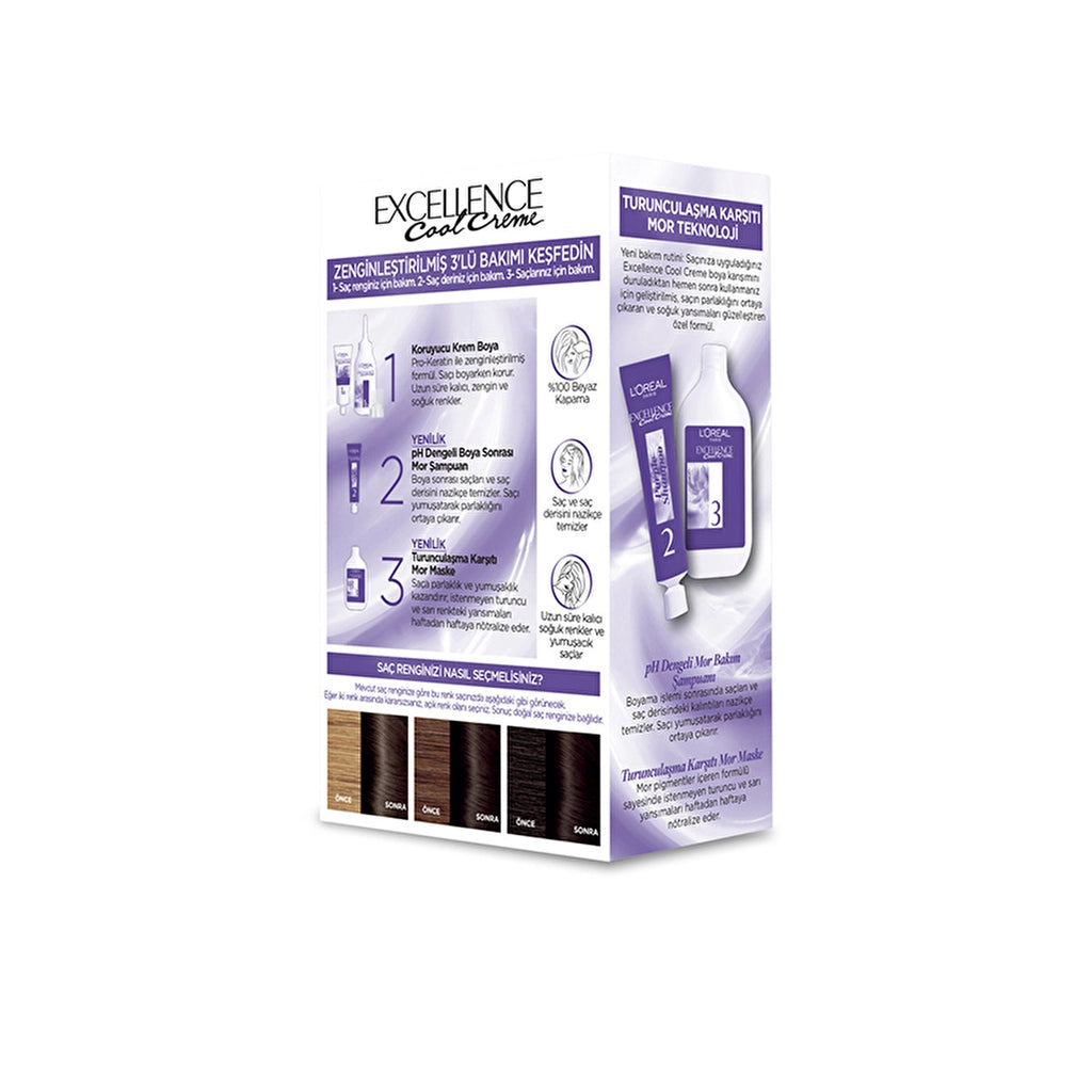 Loreal Paris Excellence Cool Creme Hair Dye 4.11 Extra Ashy Brown