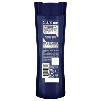 Clear Men 3 in 1 Shampoo &amp; Shower Gel Refreshing Menthol 350 ml