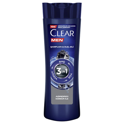 Clear Men 3 in 1 Shampoo &amp; Shower Gel Purifying Charcoal 350 ml