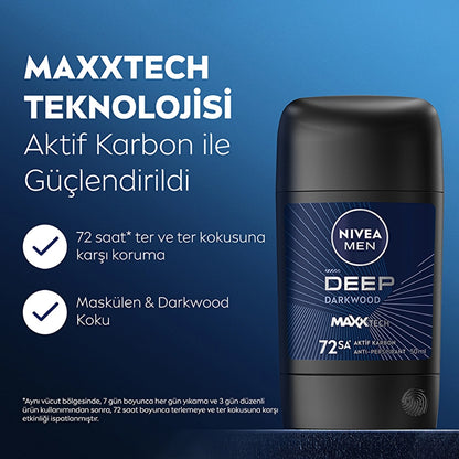 Nivea Men Male Stick Deodorant Deep Dimension 50 ml