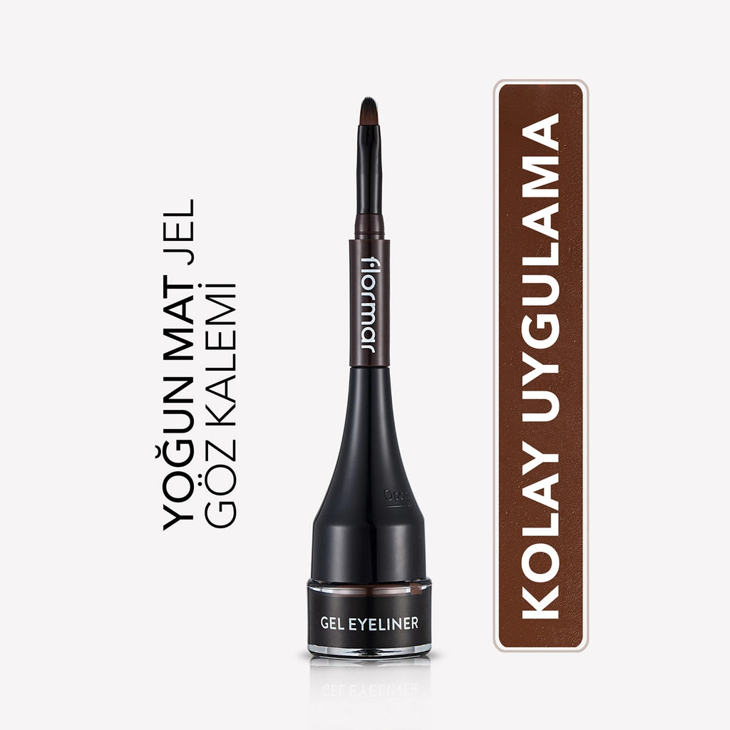 Flormar Intensely Pigmented Matte Finish Self-Brush Gel Eyeliner 004 Green Forest