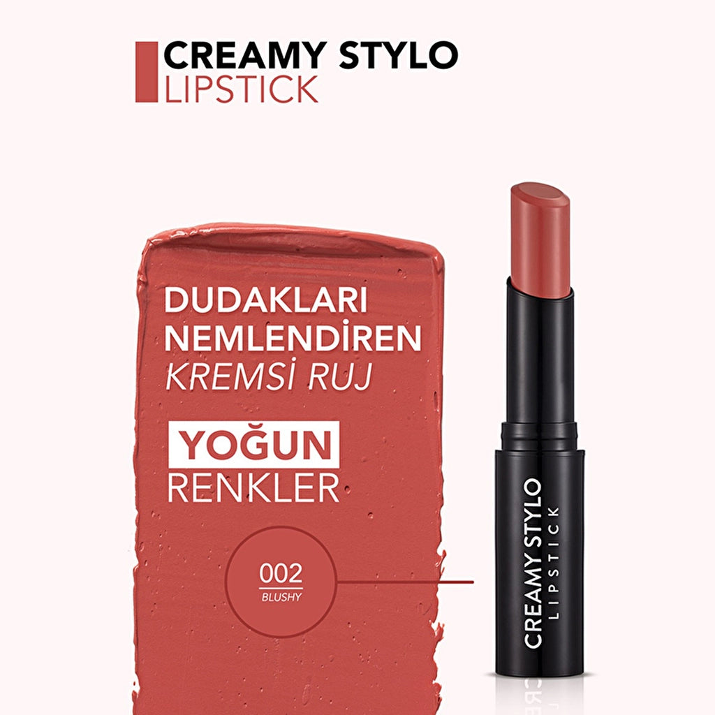 Flormar Creamy Stylo Moisturizing Effect Lipstick 002 Blushy