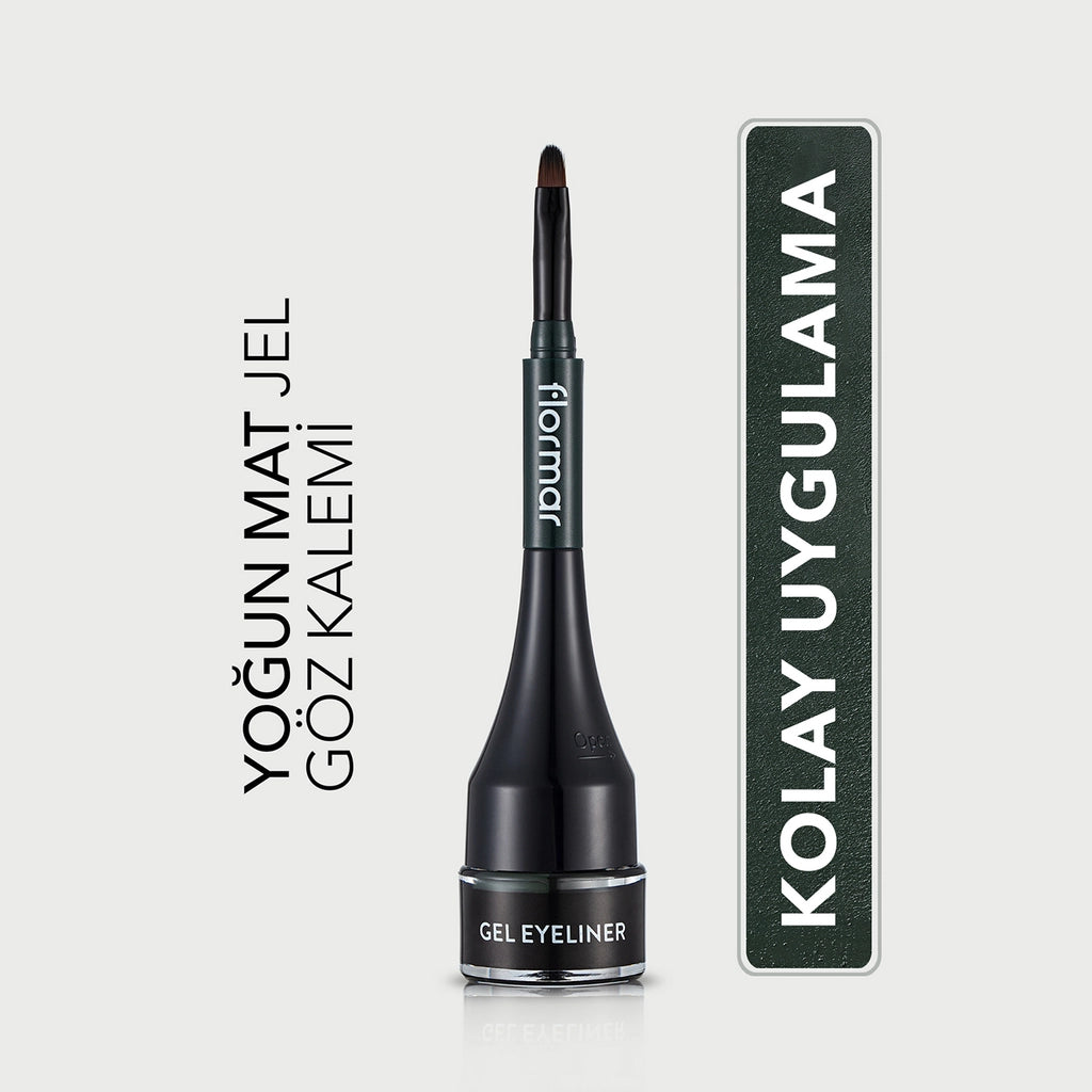 Flormar Intensely Pigmented Matte Self-Finished Brush Gel Eyeliner 003 Brown