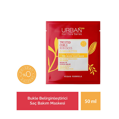 Urban Care Twisted Curls Hibiscus and Shea Butter Curl Defining Pre-Shower Hair Care Mask 50 ml