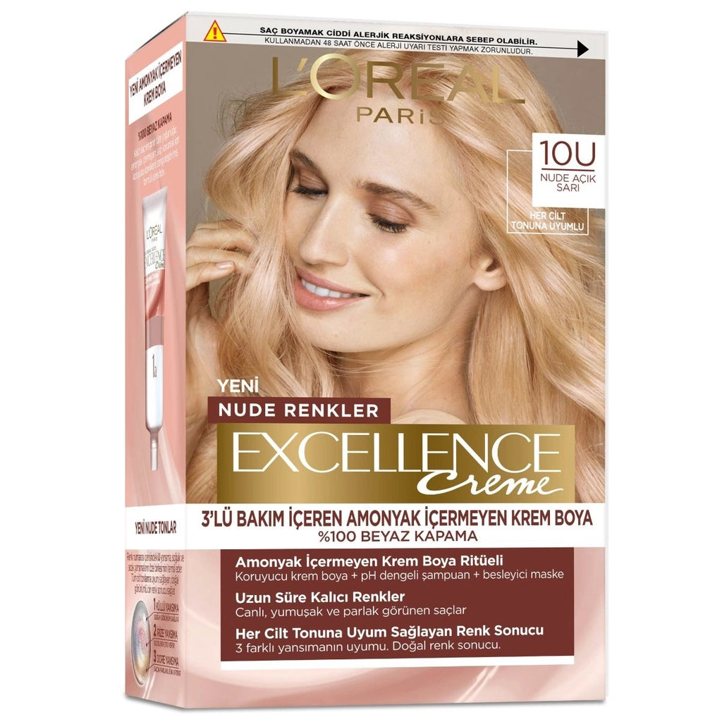 Loreal Paris Excellence Creme Nude Colors Hair Dye - 10U Nude Light Blonde