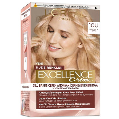 Loreal Paris Excellence Creme Nude Colors Hair Dye - 10U Nude Light Blonde