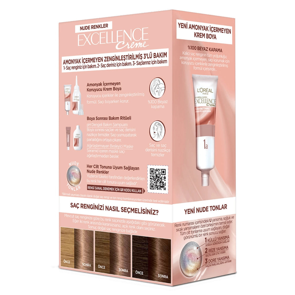 Loreal Paris Excellence Creme Nude Colors Hair Dye - 6U Nude Dark Auburn