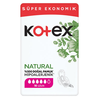 Kotex Natural Ultra Quadro Sanitary Pads Long 16 Pack