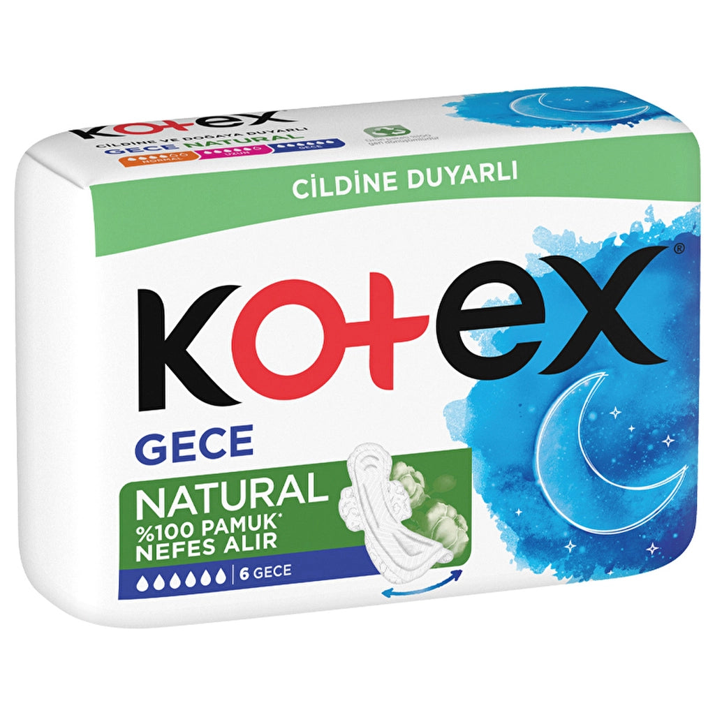 Kotex Natural Ultra Single Hygienic Pads Night Set of 6