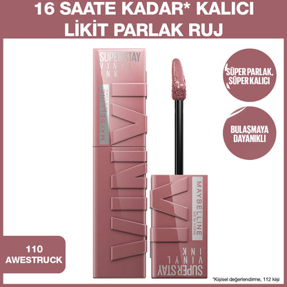 Maybelline New York Super Stay Vinyl Ink Long Lasting Liquid Bright Lipstick 35 Cheeky