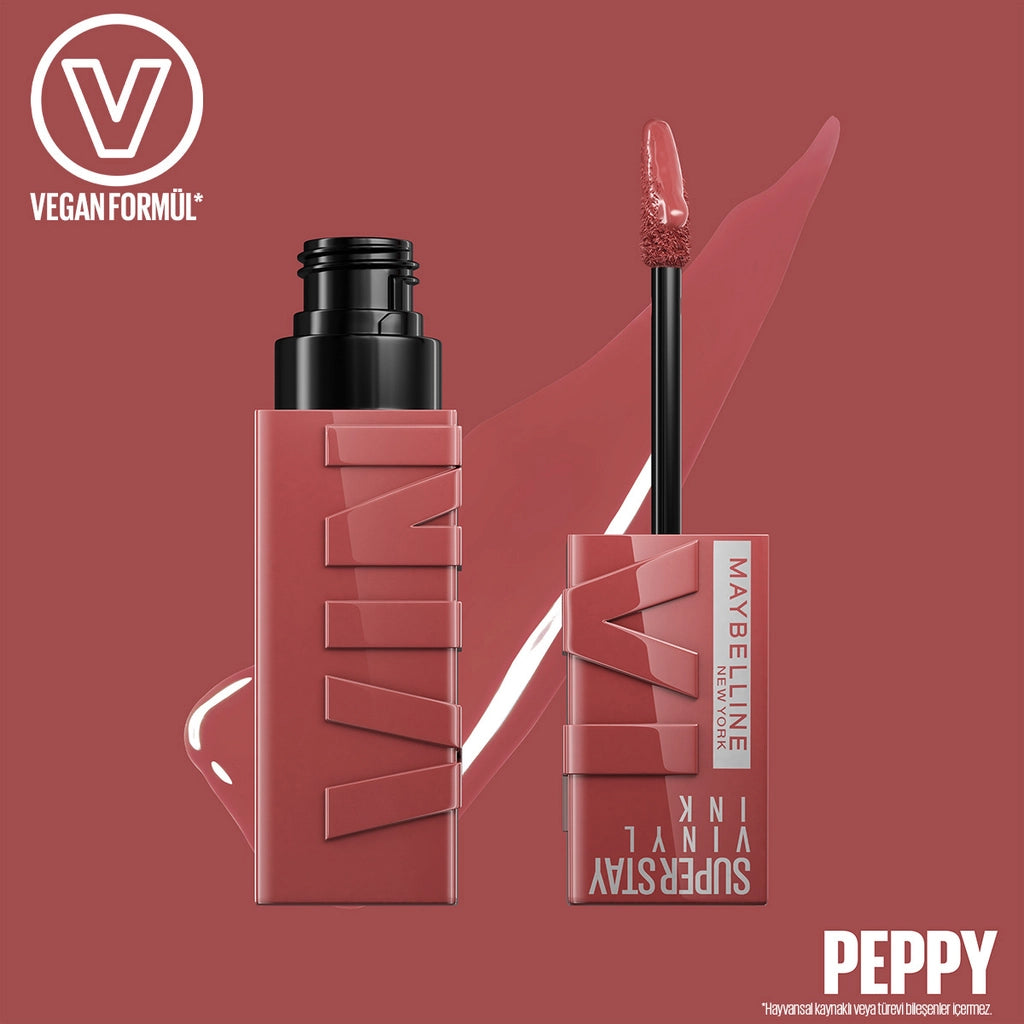 Maybelline New York Super Stay Vinyl Ink Long Lasting Liquid Shiny Lipstick 115 Peppy