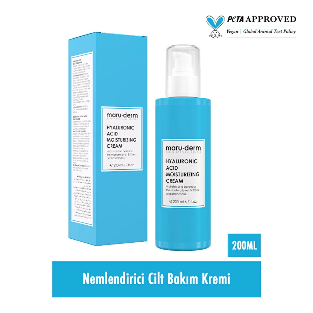 Maruderm Hyaluronic Acid Moisturizing Face and Body Skin Care Cream 200 ml