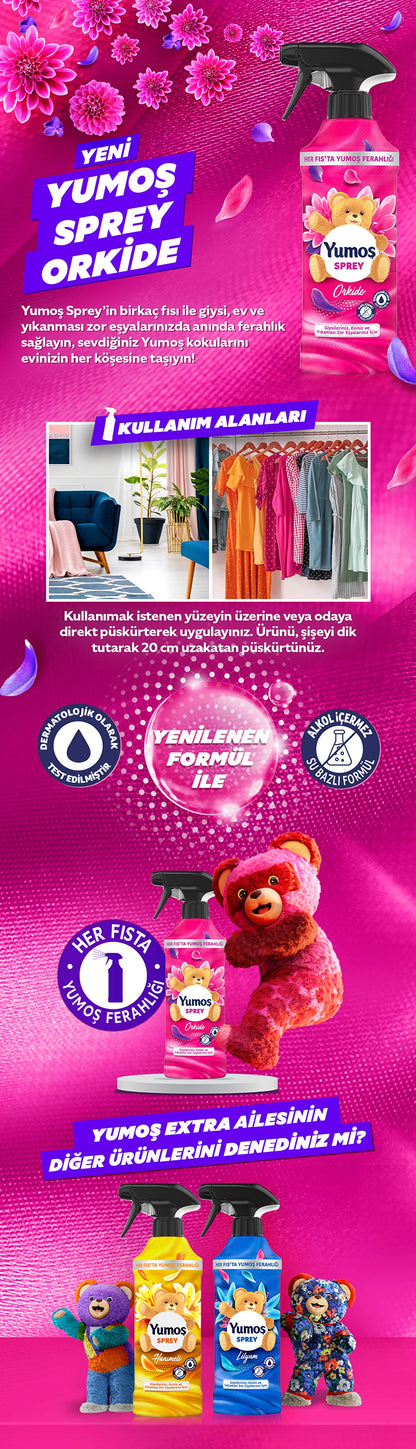 Yumoş Home and Textile Spray Orkide For Items Difficult to Wash 450 ml