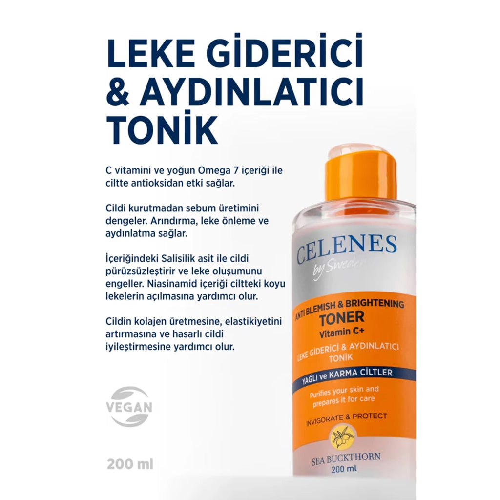 Celenes Sea Buckthorn Spot Remover and Brightening Tonic 200 ml