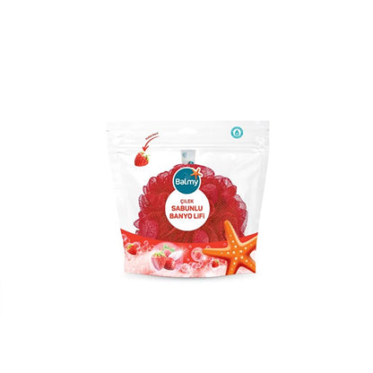 Balmy Strawberry Scented Soap Bath Loofah