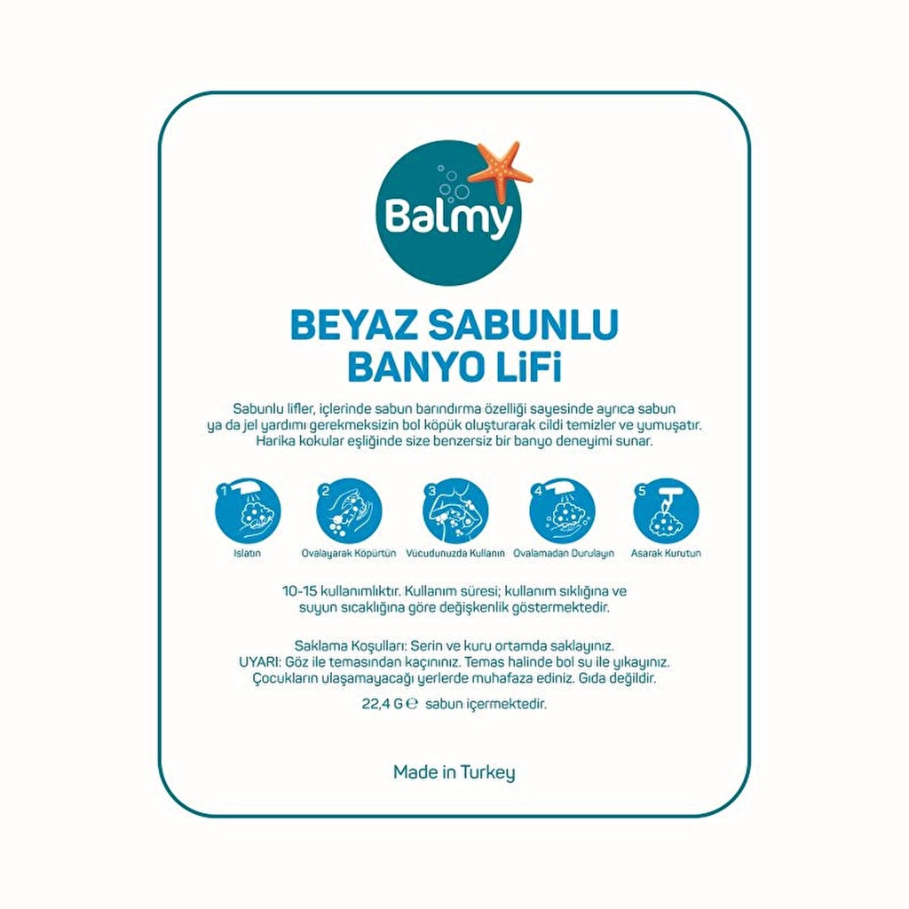Balmy White Soap Bath Loofah