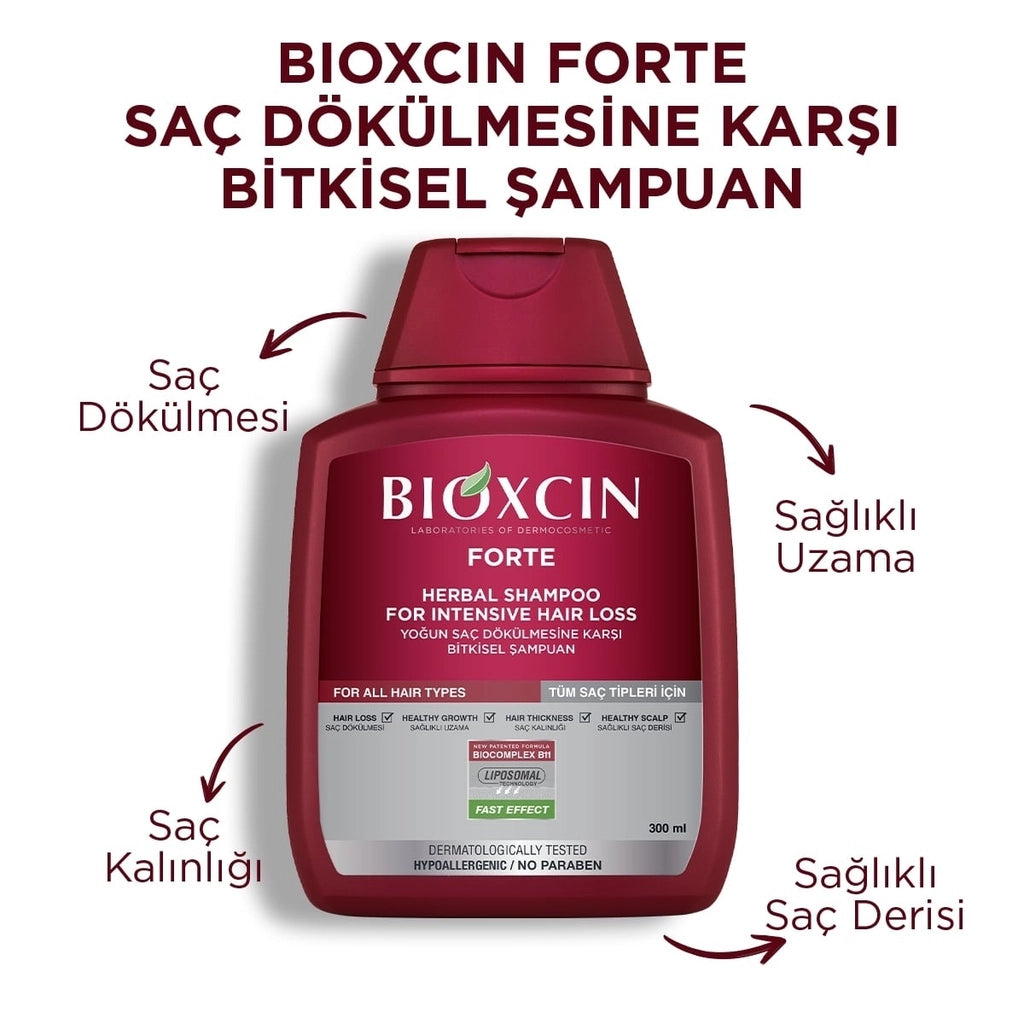 Bioxcin Forte Herbal Shampoo Against Hair Loss All Hair Types 300 ml