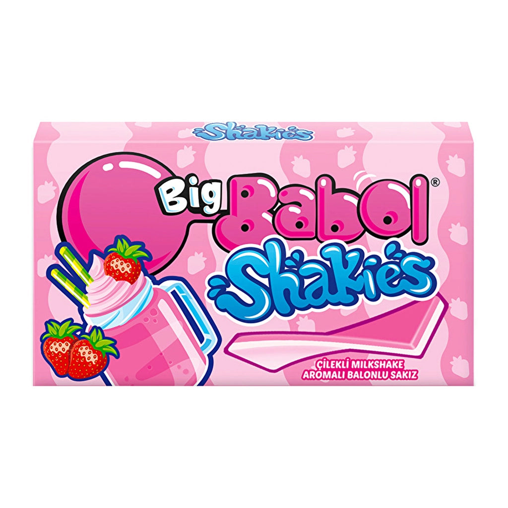 Big Babol Shakies Strawberry Milkshake Flavored Gum 26 gr