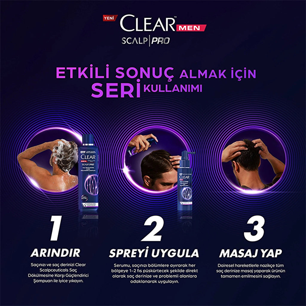 Clear Men Scalp Pro Strengthening Shampoo Effective Against Hair Loss and Dandruff 300 ml