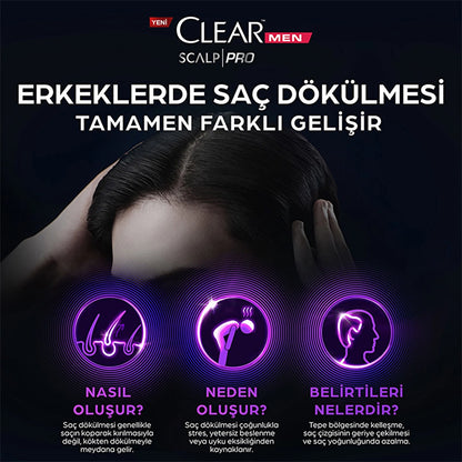 Clear Men Scalp Pro Strengthening Shampoo Effective Against Hair Loss and Dandruff 300 ml