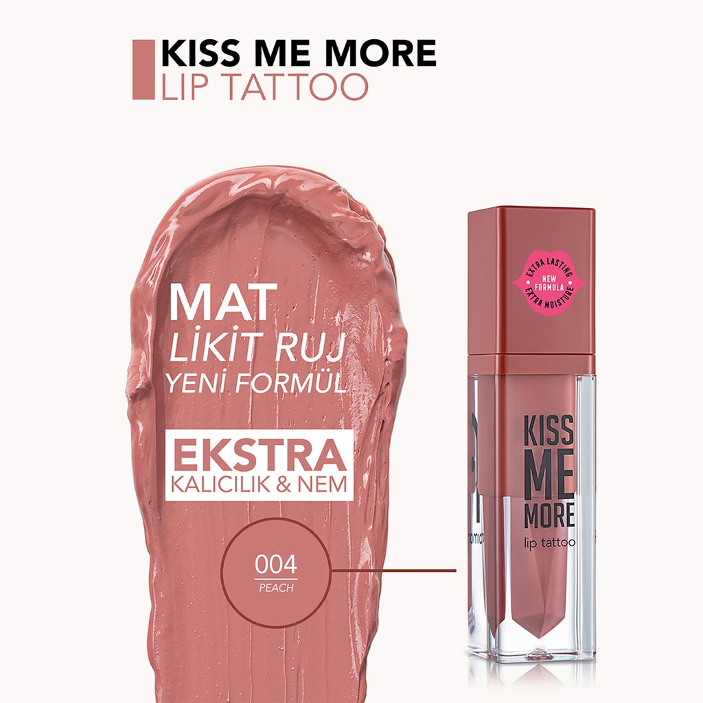 Flormar Kiss Me More Extra Permanent Liquid Matte Lipstick 004 Peach