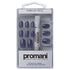 Promani Dark Blue Slate Fake Nails Kit 24 Pcs