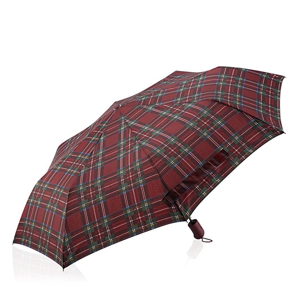 Eklips Claret Red Plaid Automatic Umbrella