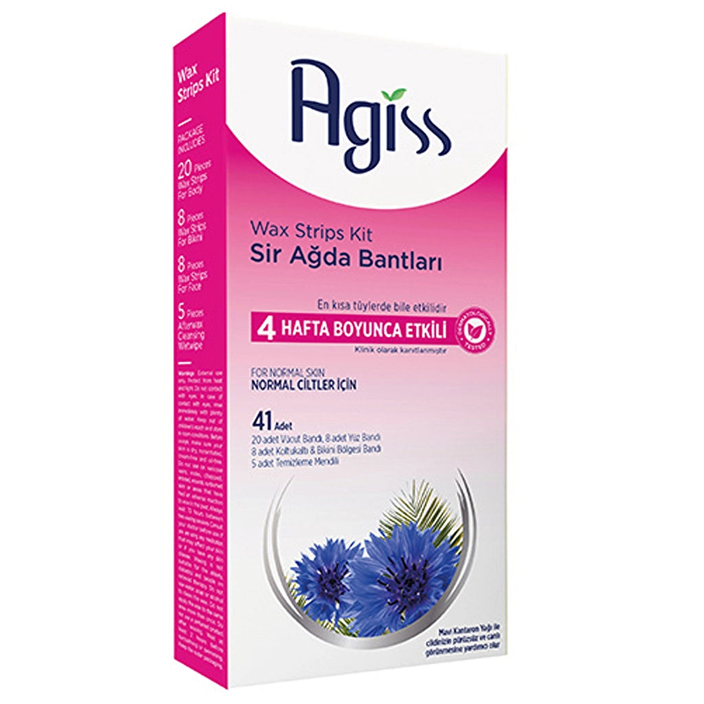 Agiss Waxing Strips Body, Armpit, Bikini and Face Area 41 Pack (For Normal Skin)