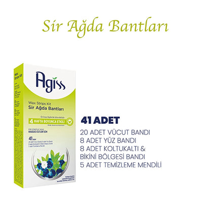 Agiss Waxing Strips Body, Armpit, Bikini and Face Area 41 Pack (For Sensitive Skin)