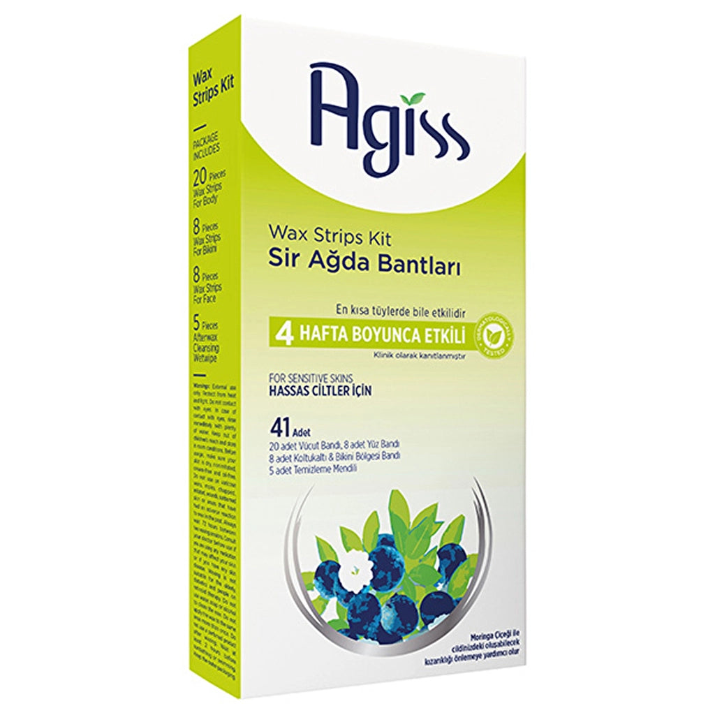 Agiss Waxing Strips Body, Armpit, Bikini and Face Area 41 Pack (For Sensitive Skin)
