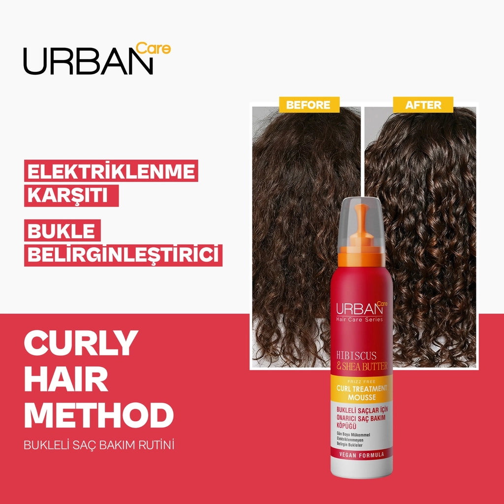Urban Care Twisted Curls Hibiscus &amp; Shea Butter Repair Hair Care Mousse for Curly Hair 150 ml