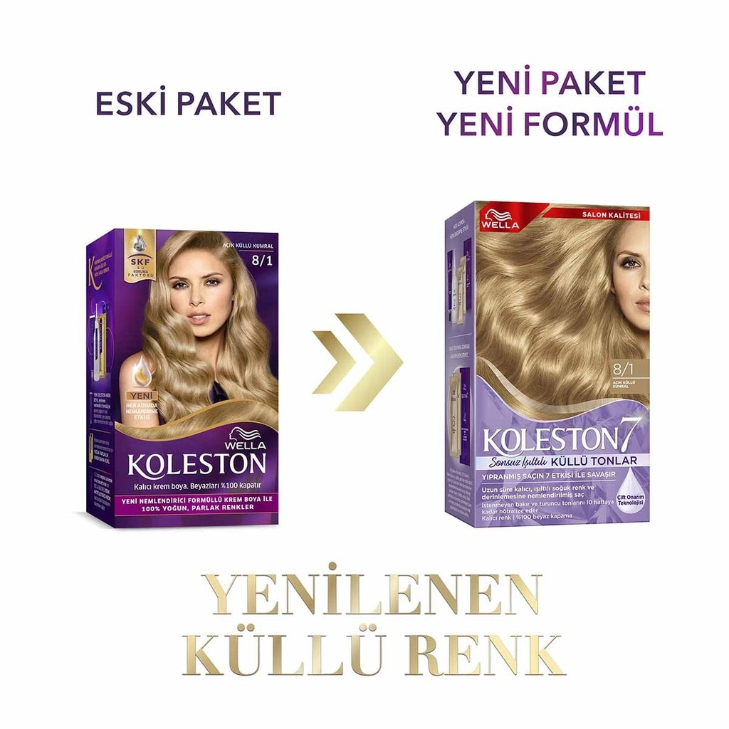 Wella Koleston Supreme Hair Dye 8/1 Light Ashy Auburn (Endless Shimmering Ashy Tones)