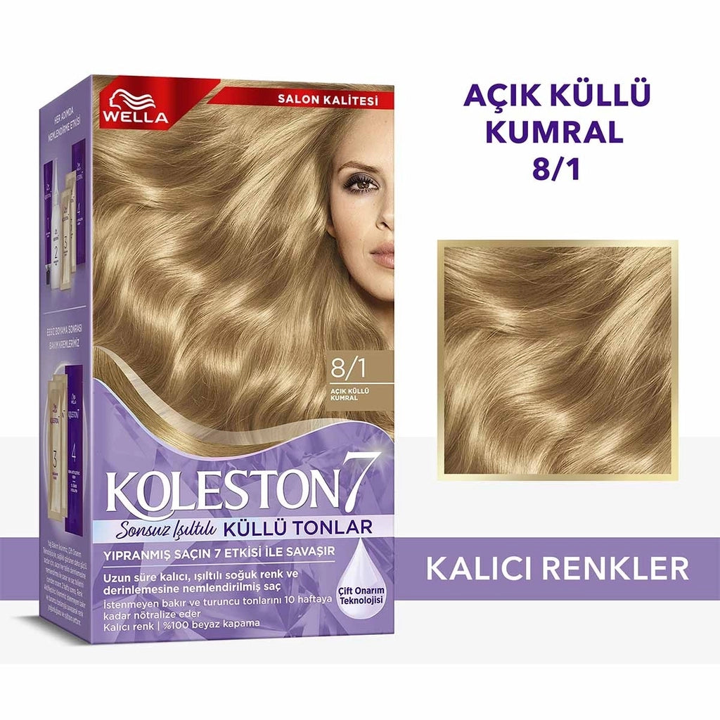 Wella Koleston Supreme Hair Dye 8/1 Light Ashy Auburn (Endless Shimmering Ashy Tones)
