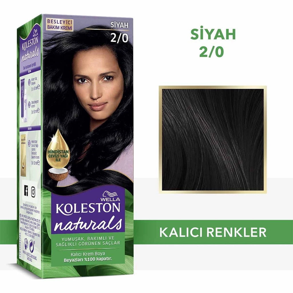 Wella Koleston Naturals Hair Dye 2/0 Black