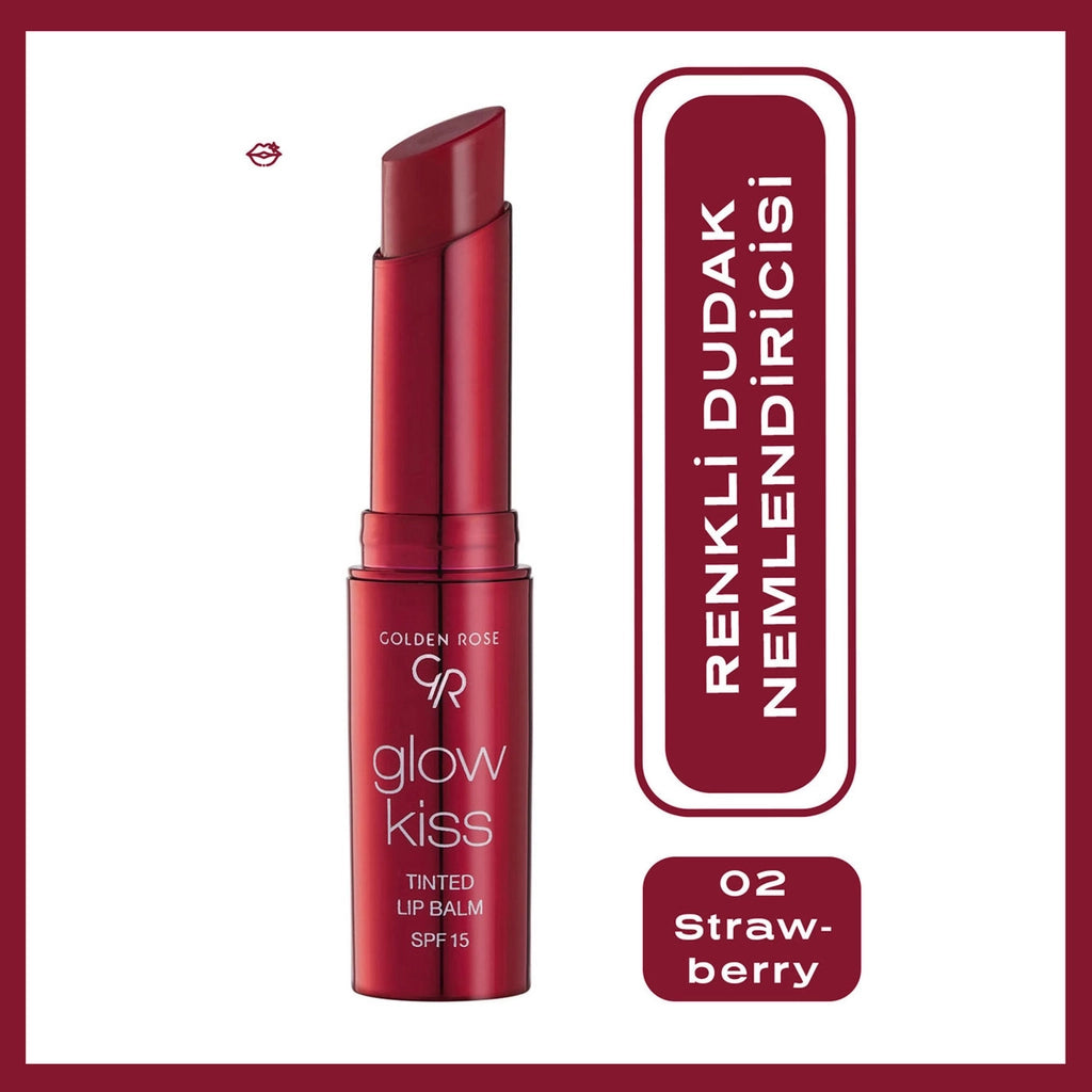 Golden Rose Glow Kiss Tinted Lip Balm Lipstick 03 Berry Pink