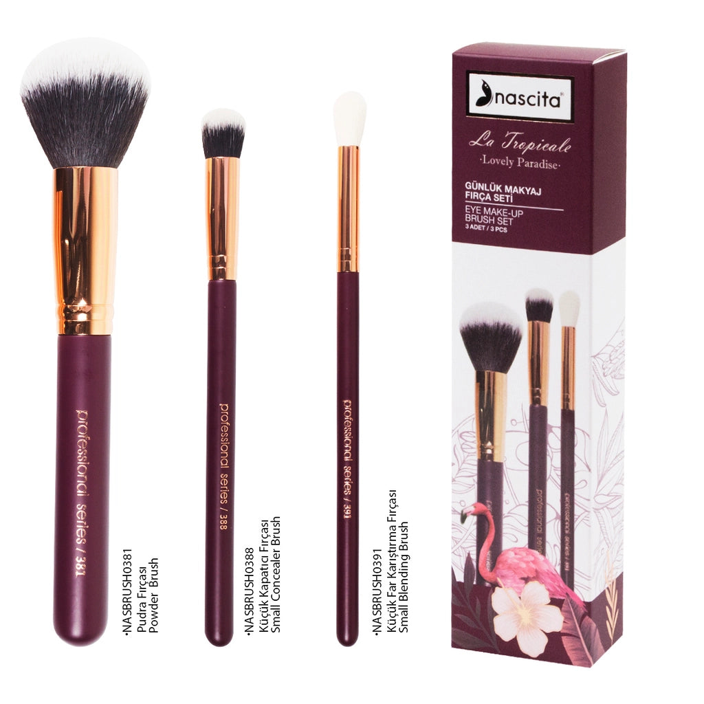 Nascita Tropicale 3-Piece Makeup Brush Set